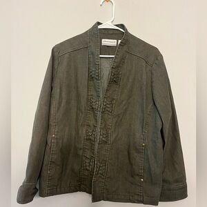 Alfred Dunner Olive Jean Jacket. Size 16P